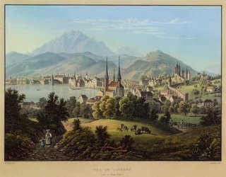 Blick auf Luzern in Richtung Pilatus